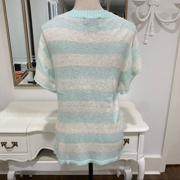 Wildfox White Label Bridgette Sequin Heart Striped Sweater Sz Xs Valentine's Day - Picture 9 of 11